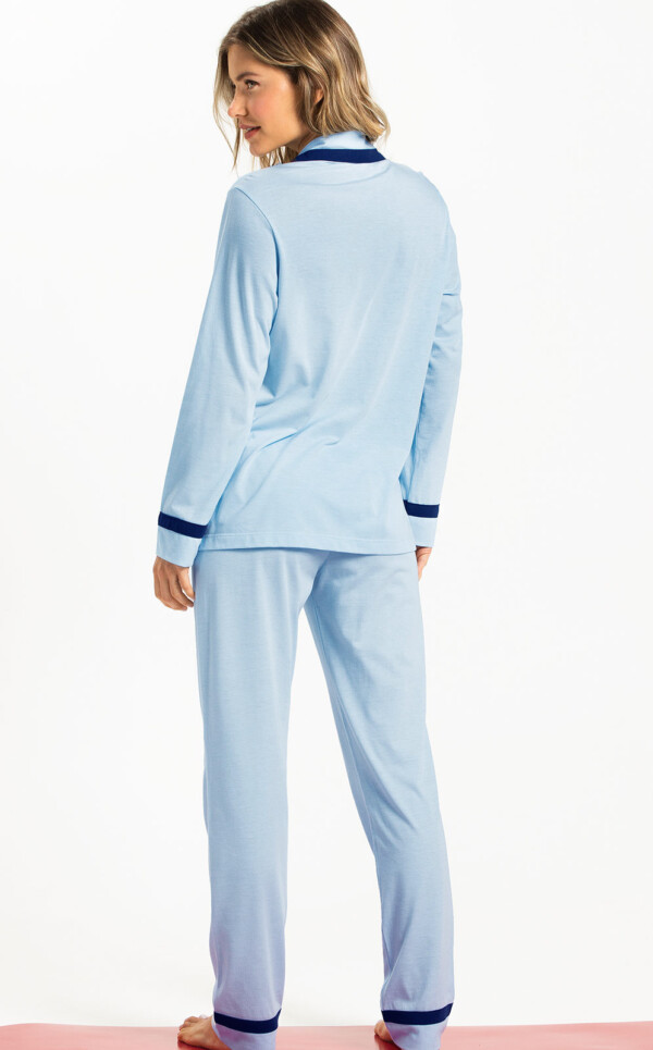 Pijama Americano Manga Longa com Calça Vintage