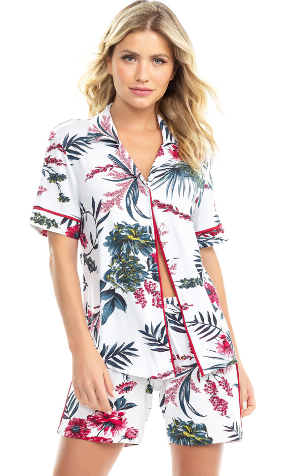 Pijama Americano Manga Curta com Bermuda Agostina