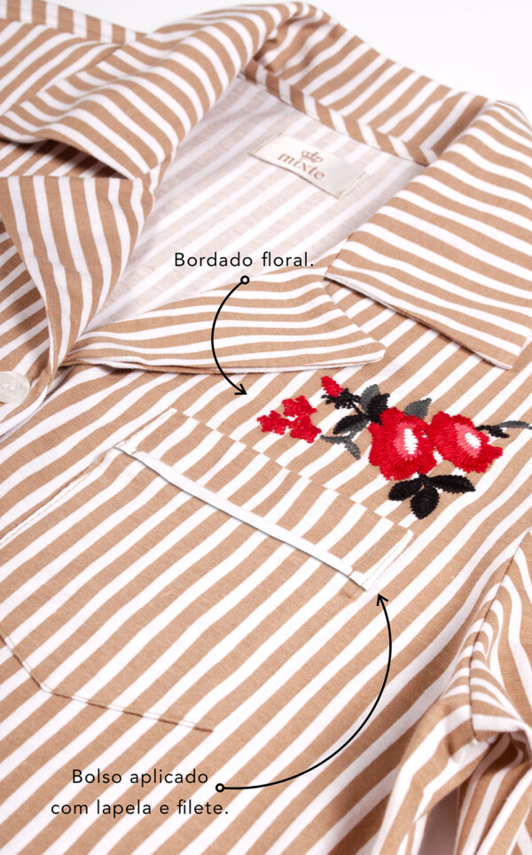 Pijama Americano Manga Longa com Calça Paola