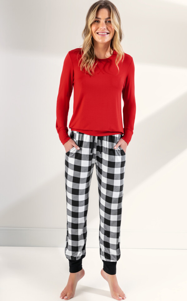 Pijama Blusa Manga Longa com Calça Céline