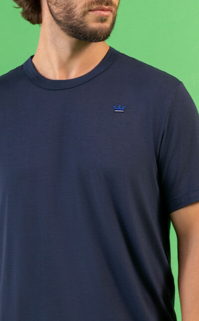 Camiseta Manga Curta com Bermuda Xadrez Azul