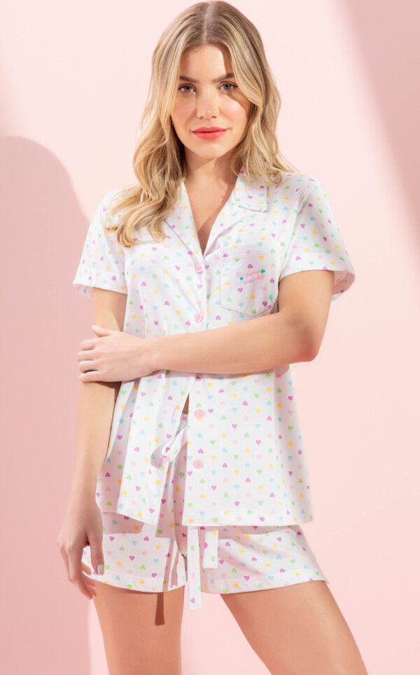 Cardigan Manga Curta com Short Liza