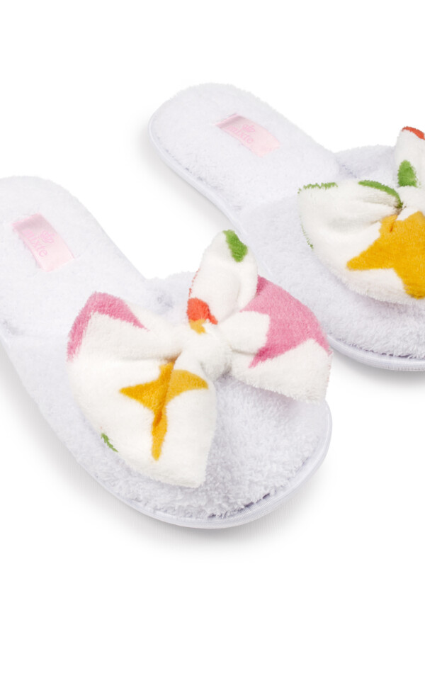 Pantufas Atoalhadas com Laço Alana