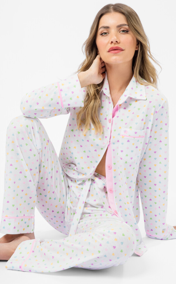 Pijama Americano Manga Longa com Calça Liza