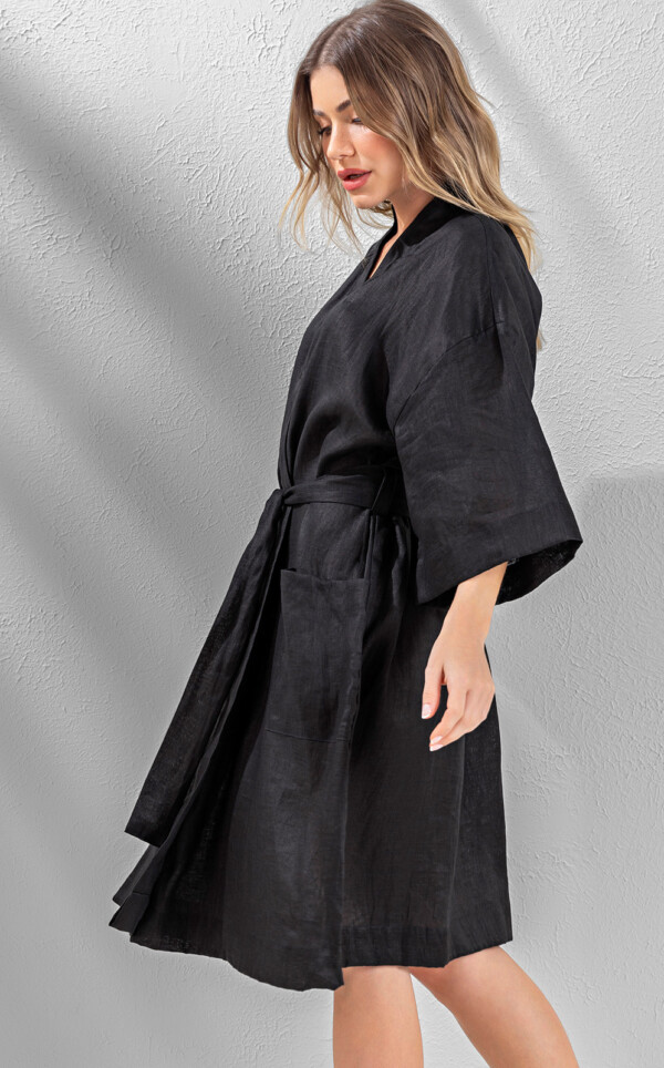 Robe Puro Linho Black