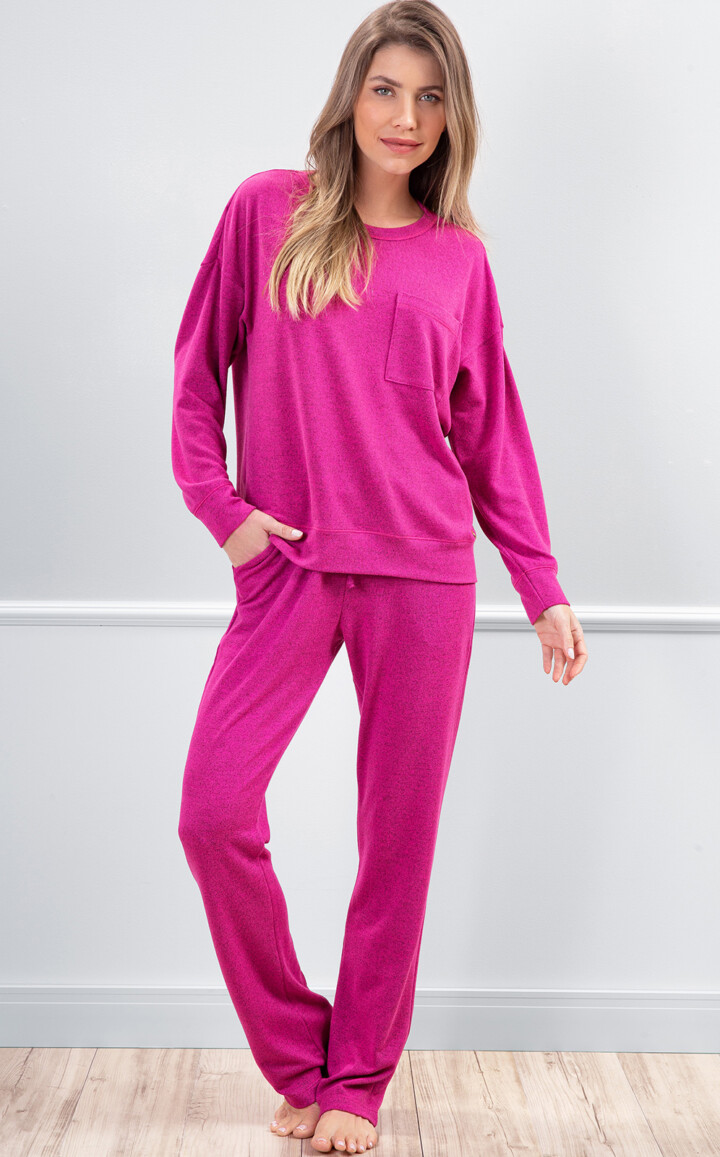 Pijama Blusa Manga Longa com Calça Alexa