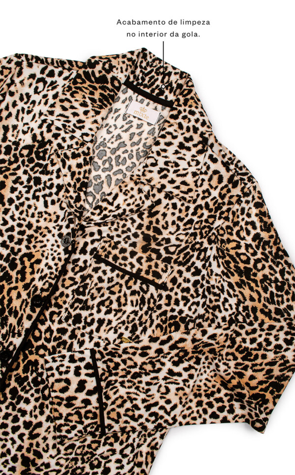 Pijama Americano Manga Longa com Calça Pamela