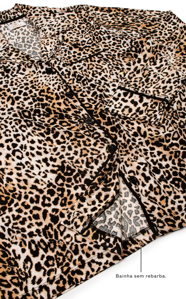 Pijama Americano Manga Longa com Calça Pamela