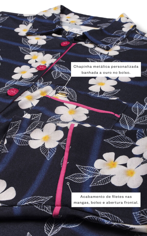 Pijama Americano Manga Longa com Calça Rosella