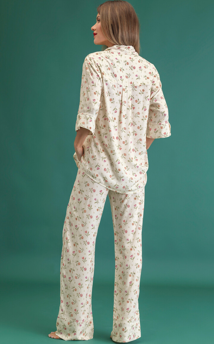 Pijama Americano Manga 3/4 com Calça Marena