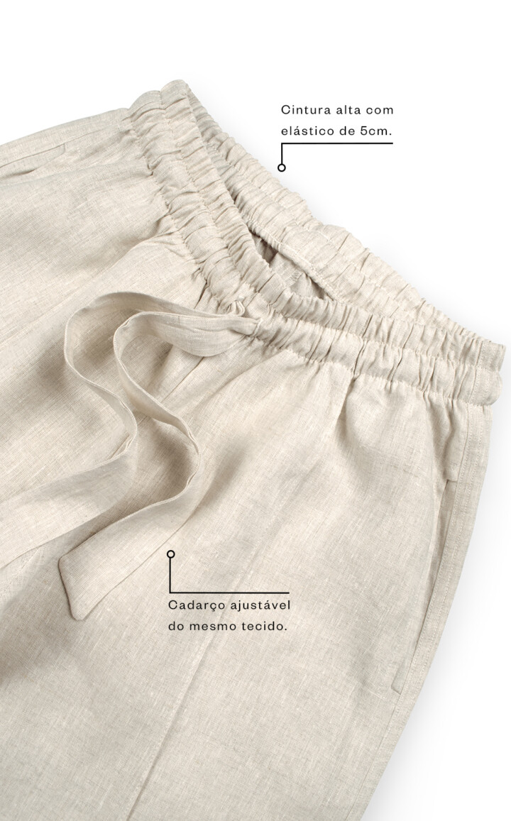 Pijama Americano Manga Longa com Calça Puro Linho Rubi