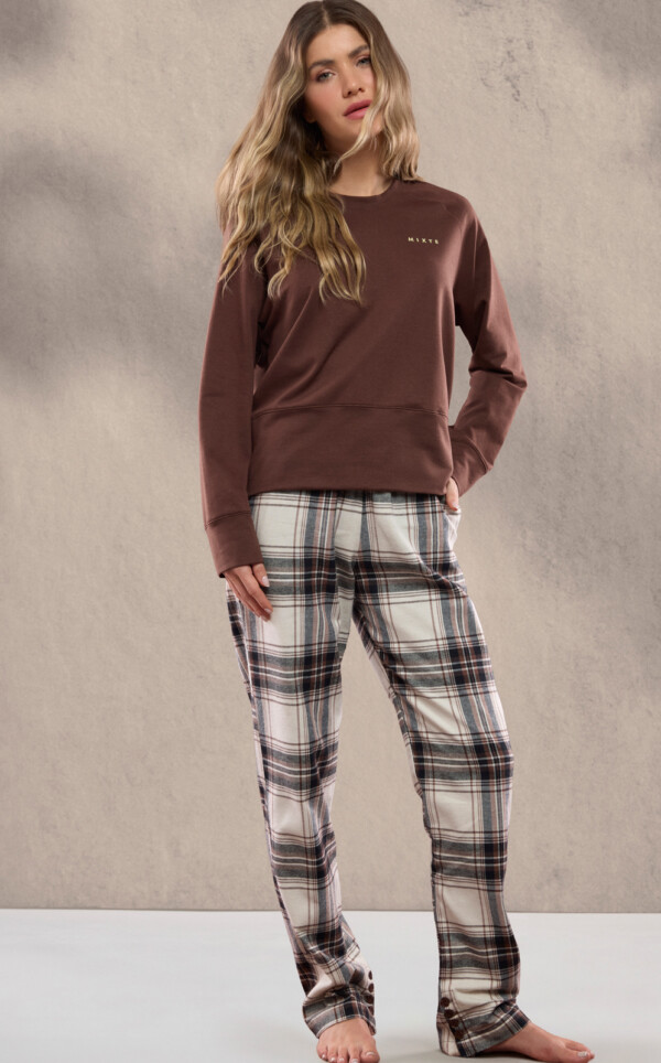 Pijama Blusa Manga Longa com Calça Lesia