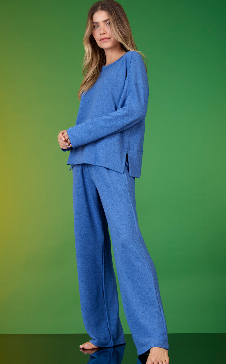 Pijama Blusa Manga Longa com Calça Iya