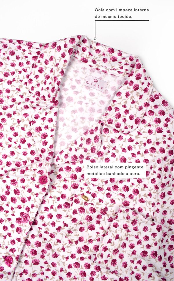 Pijama Americano Manga Longa com Calça Mariya
