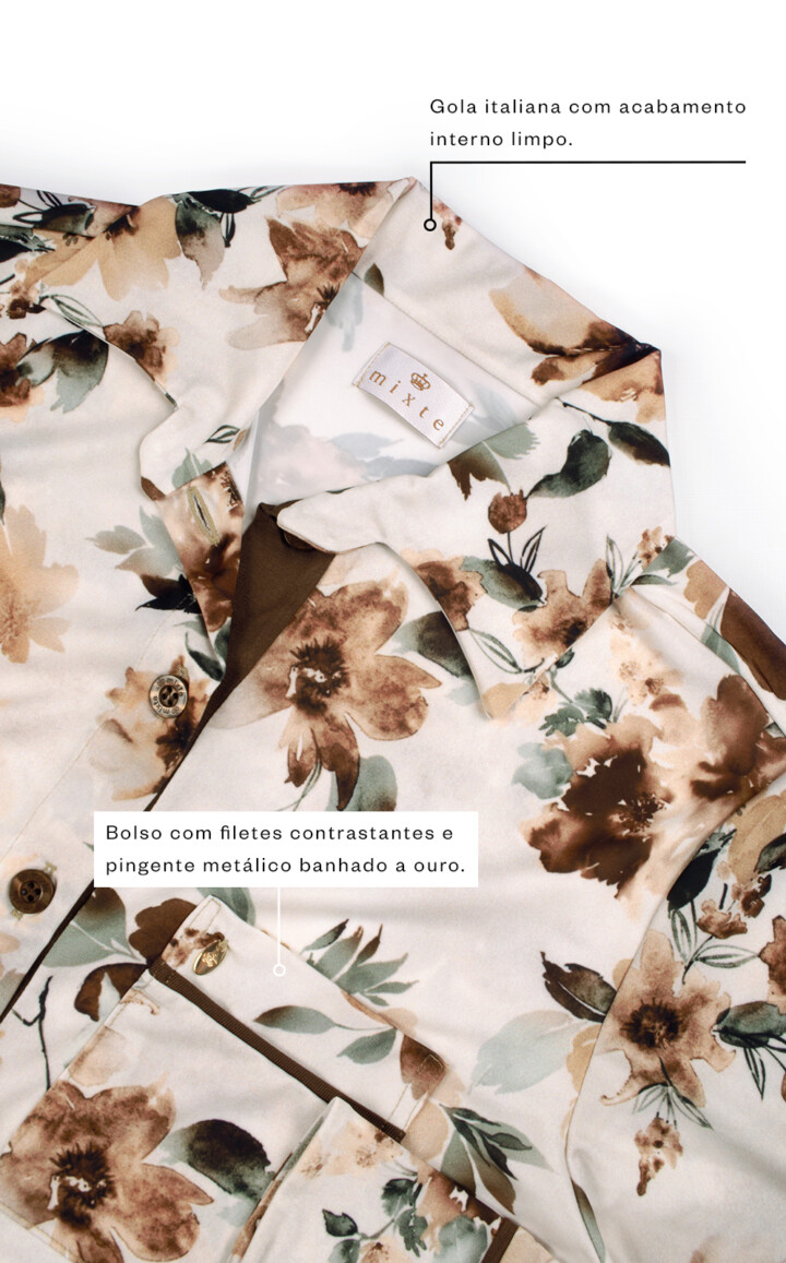 Pijama Americano Manga Longa com Calça Lidia