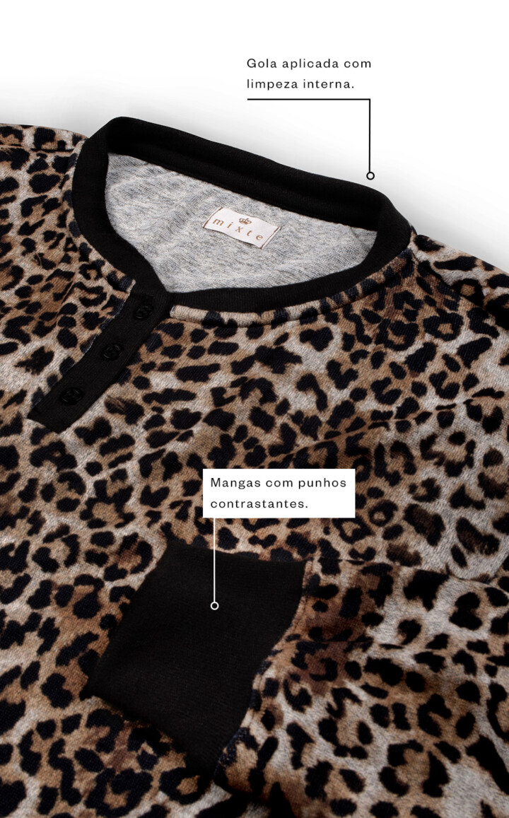 Pijama Blusa Manga Longa com Calça Jogger Milana