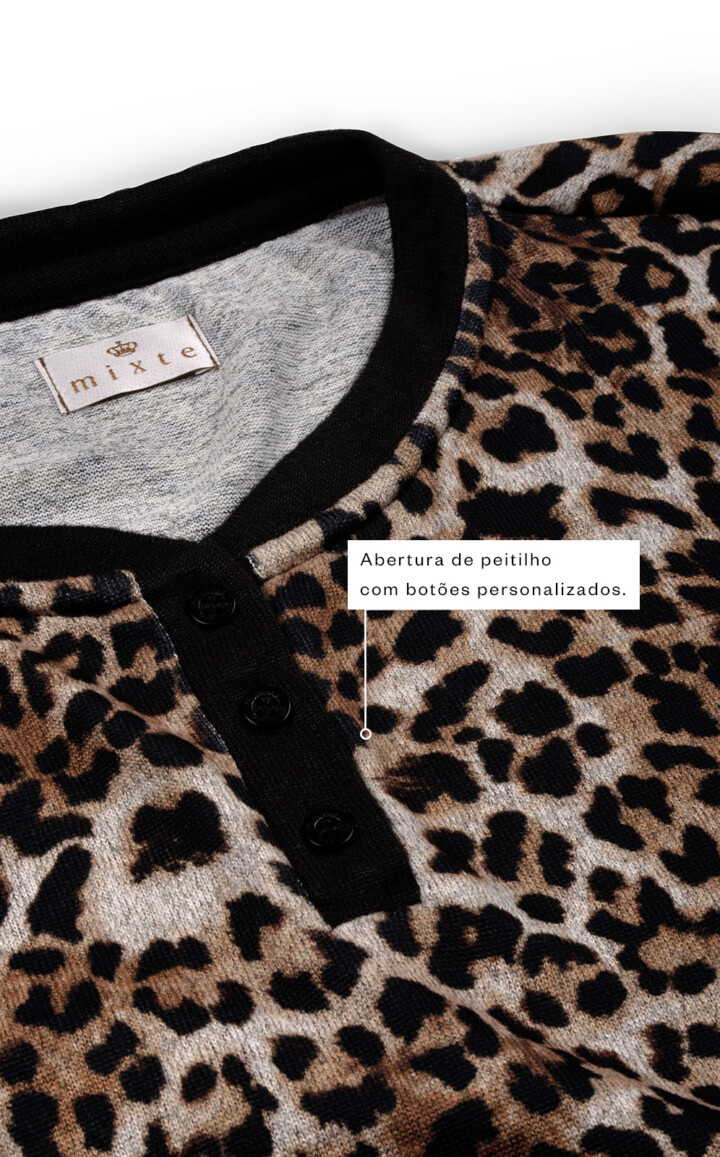 Pijama Blusa Manga Longa com Calça Jogger Milana