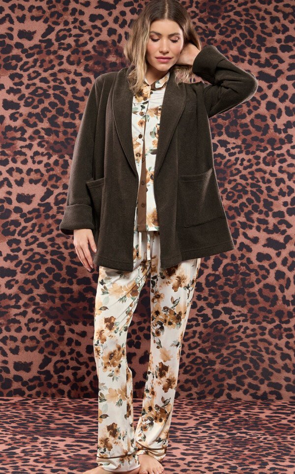 Cardigan Plush Manga Longa Olena