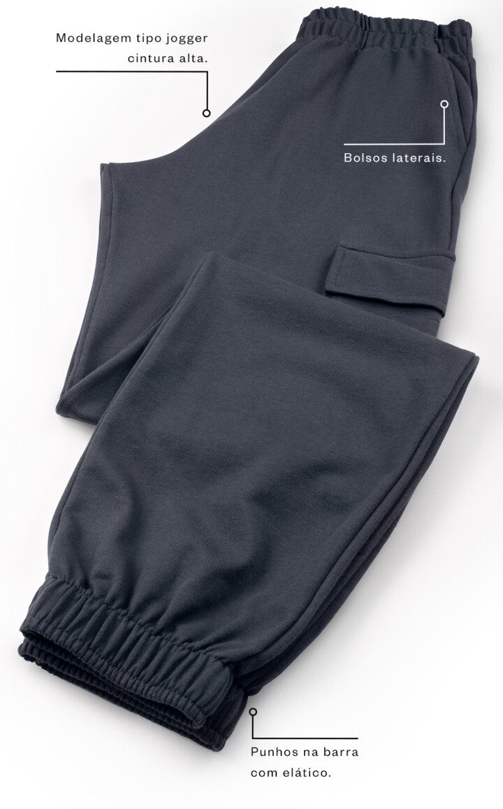Blusa Manga Longa com Calça Jogger Sport Aleksandra