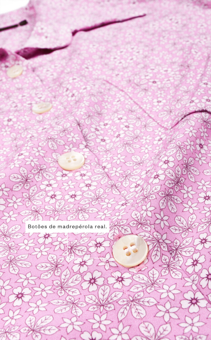 Pijama Americano Manga Longa com Capri Ava