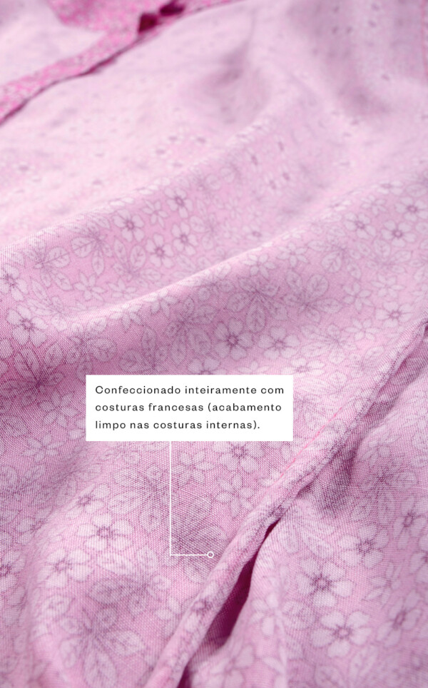 Pijama Americano Manga Longa com Capri Ava