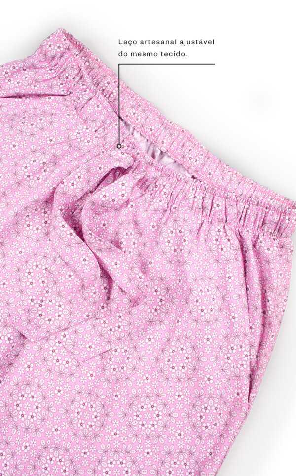 Pijama Americano Manga Longa com Capri Ava