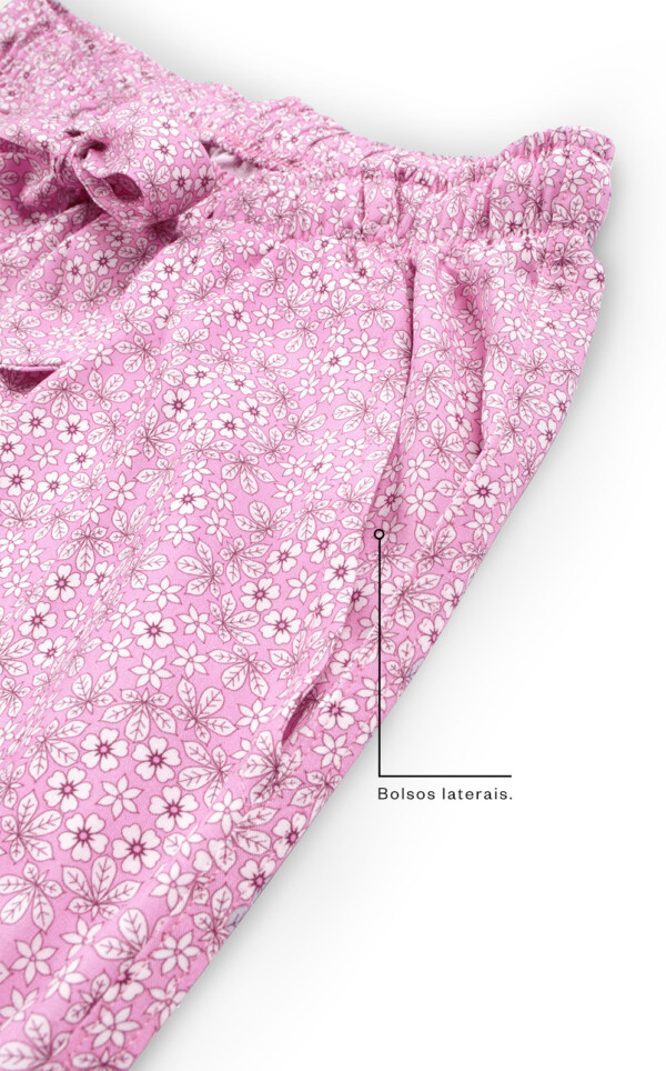 Pijama Americano Manga Longa com Capri Ava