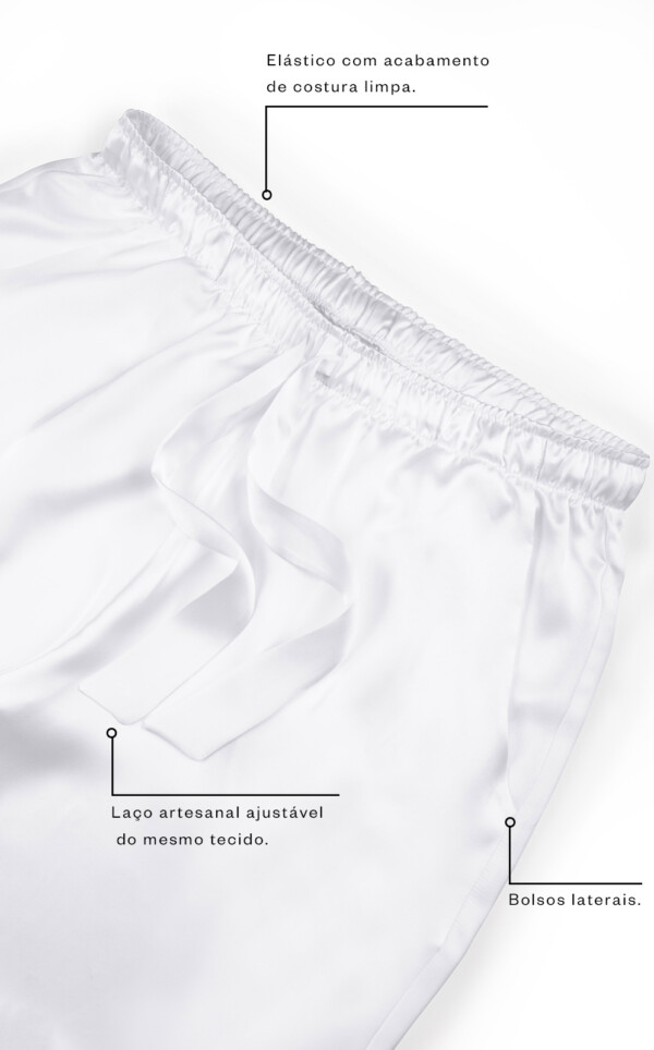 Pijama Americano Manga Longa com Calça Pura Seda Vincenza