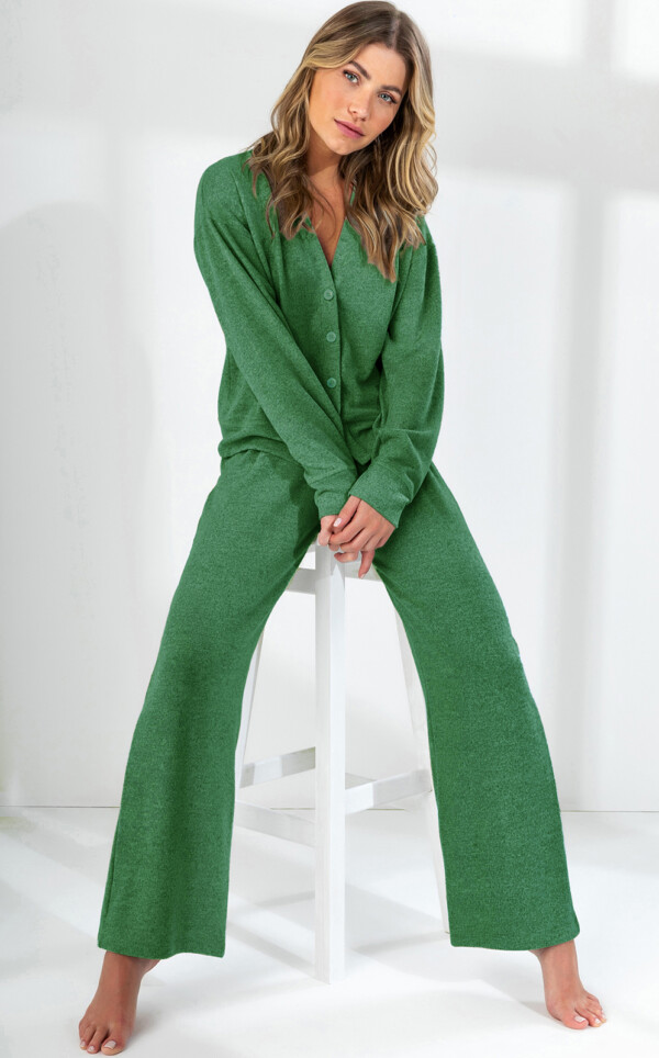 Pijama Cardigan Manga Longa com Calça Dara