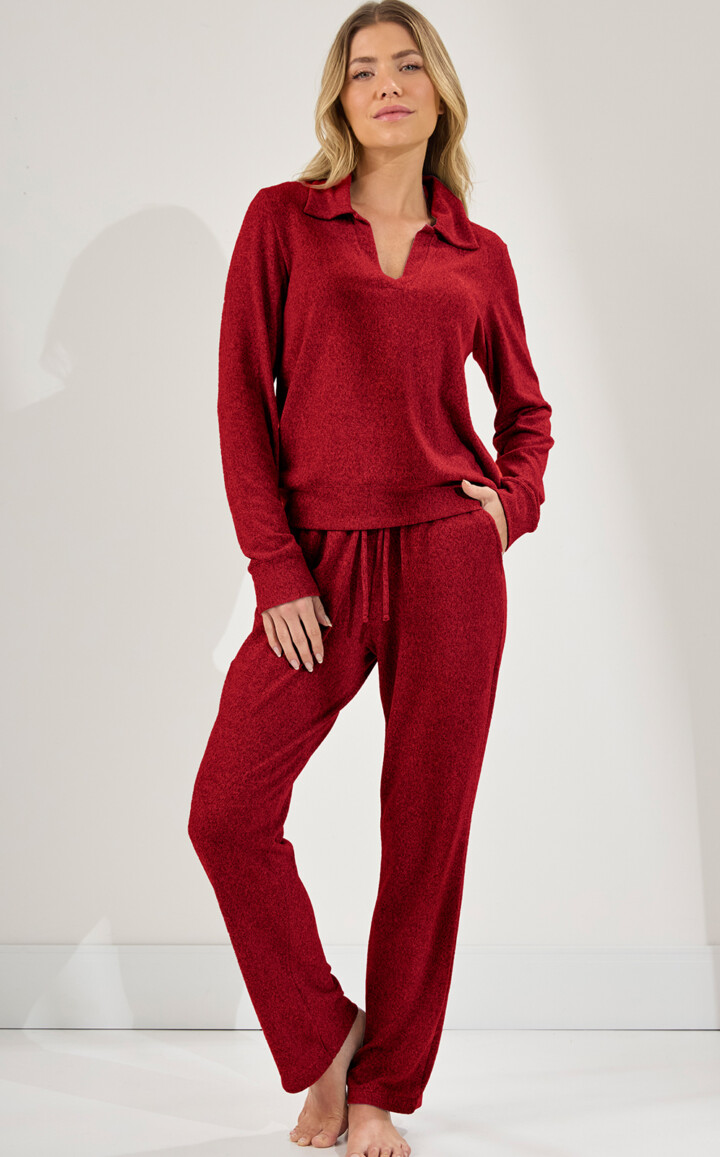 Pijama Blusa Manga Longa com Calça Claudia