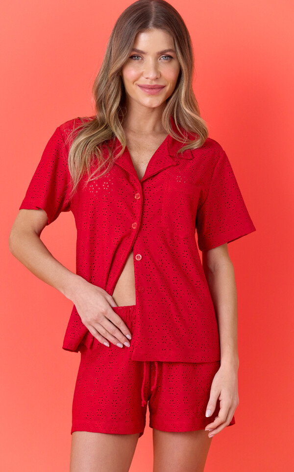 Pijama Americano Manga Curta com Shorts Brina