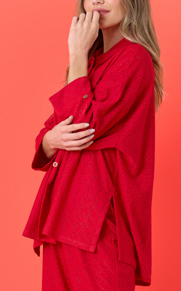 Pijama Americano Manga 3/4 com Calça Brina