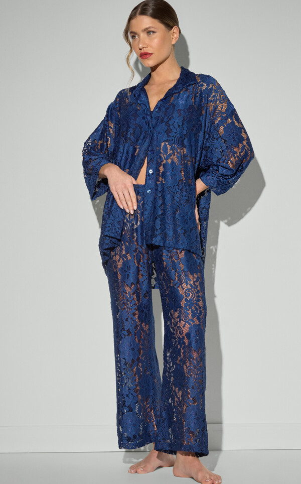 Pijama Americano Manga 3/4 com Calça Alaine