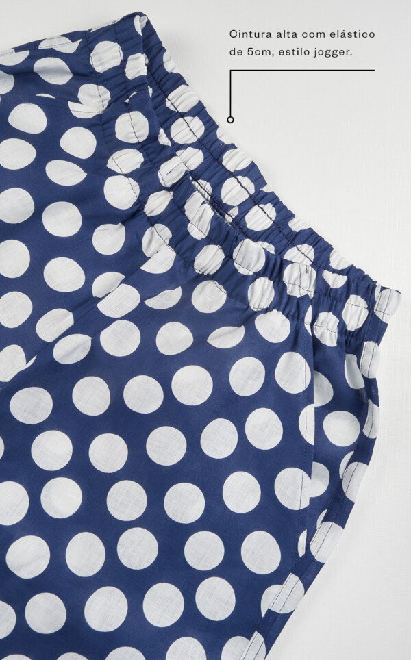 Pijama Americano Manga Curta com Capri Puro Linho Iryna