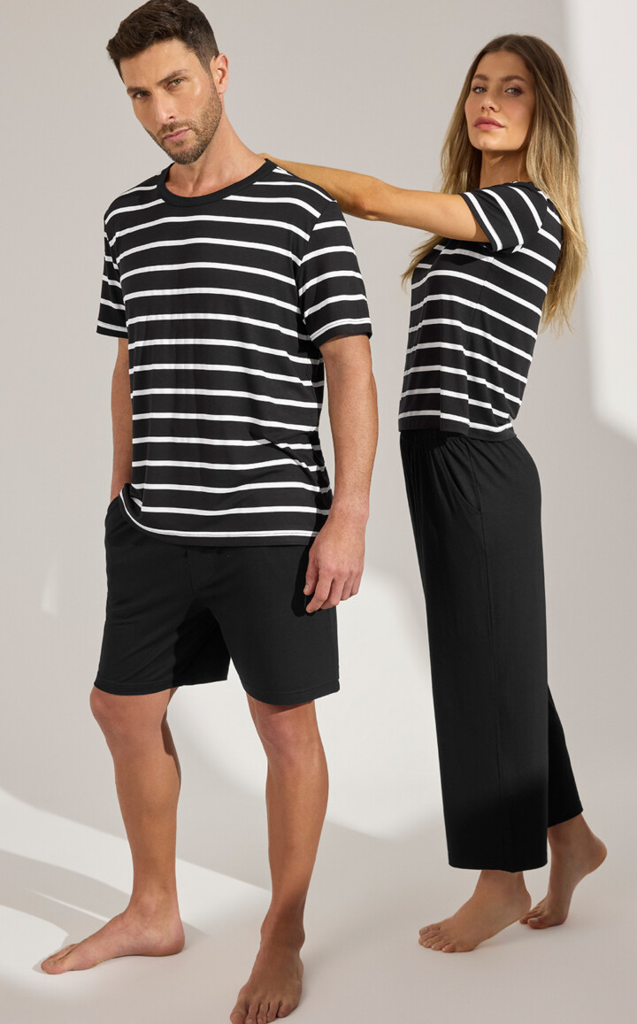 Pijama Blusa Manga Curta com Calça Nelda