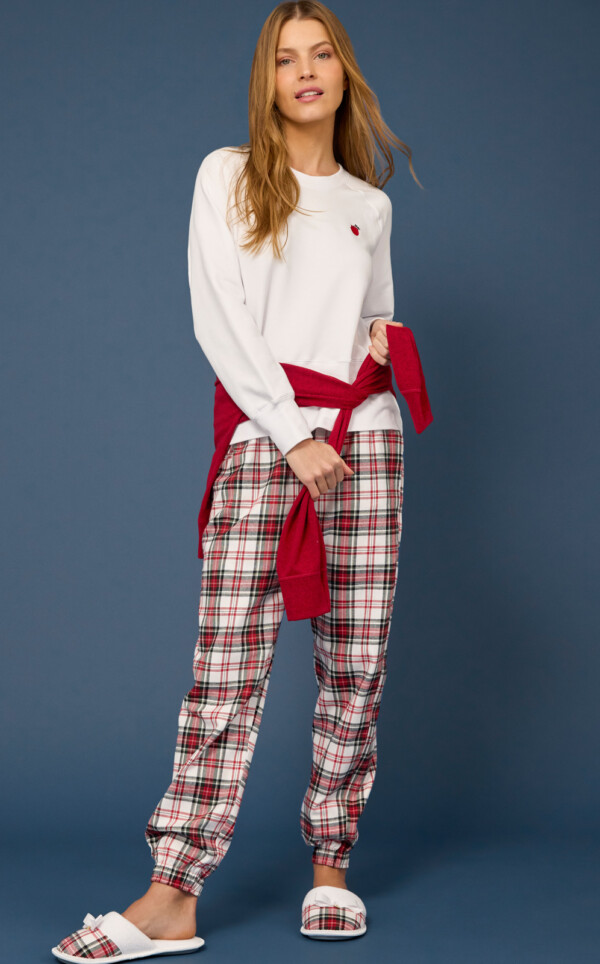 Pijama Blusa Manga Longa com Calça Jogger Paloma