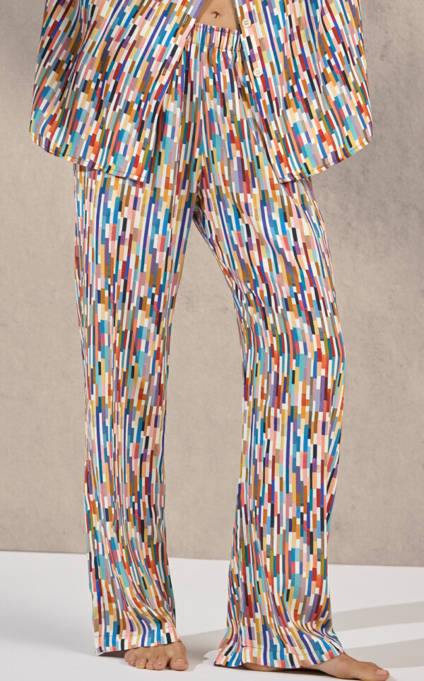 Pijama Americano Manga Longa com Calça Palazzo Yaira