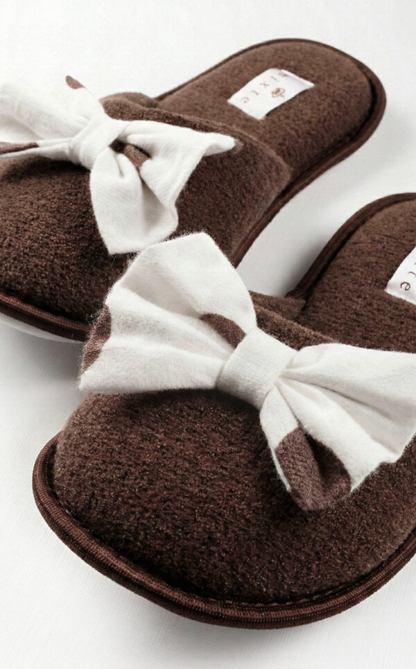 Pantufas Atoalhadas com Laço Adiana