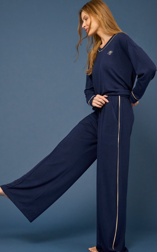 Pijama Blusa Manga Longa com Calça Clarisa