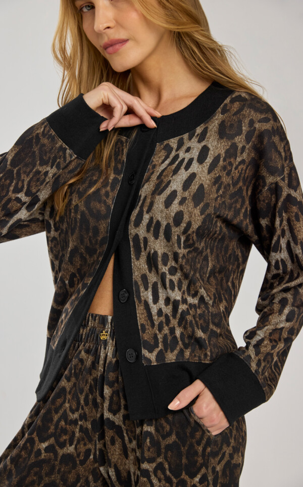 Pijama Cardigan Manga Longa com Calça Gina