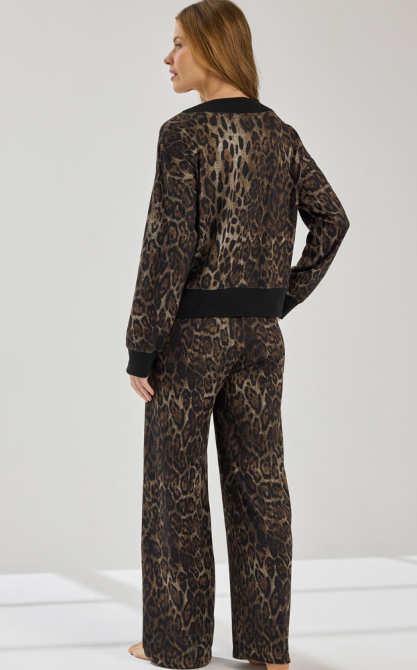 Pijama Cardigan Manga Longa com Calça Gina