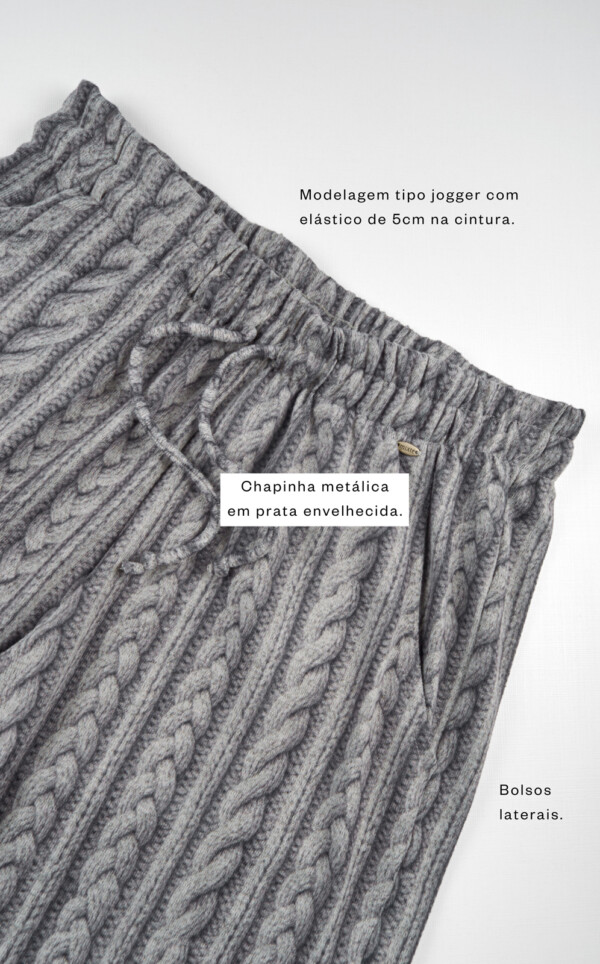 Pijama Blusa Manga Longa com Calça Jogger Maite