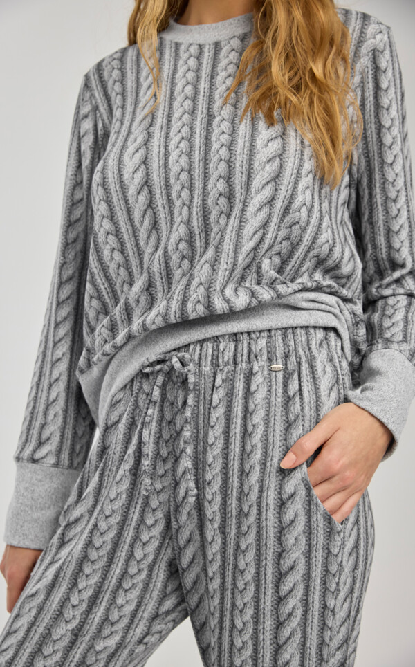Pijama Blusa Manga Longa com Calça Jogger Maite