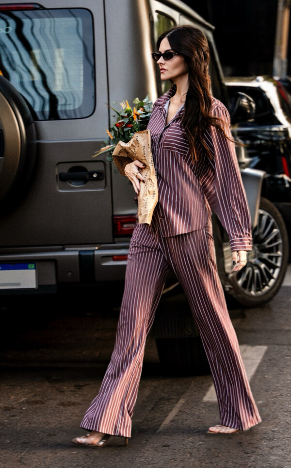 Premium – Pijama Americano Manga Longa com Calça Palazzo Constanza
