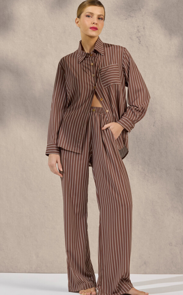 Premium – Pijama Americano Manga Longa com Calça Palazzo Constanza