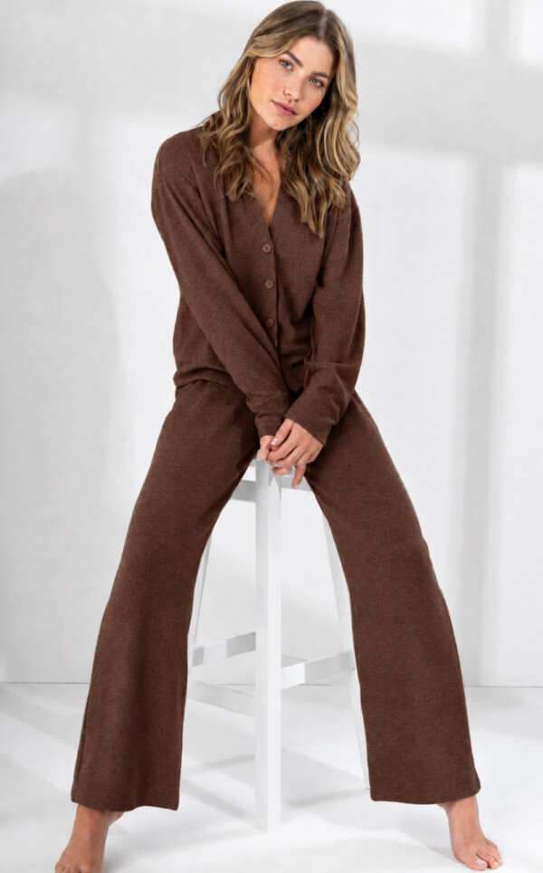 Pijama Cardigan Manga Longa com Calça Dara
