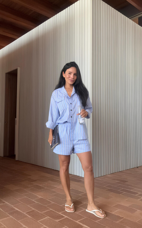 Pijama Americano Manga Longa com Shorts Willow