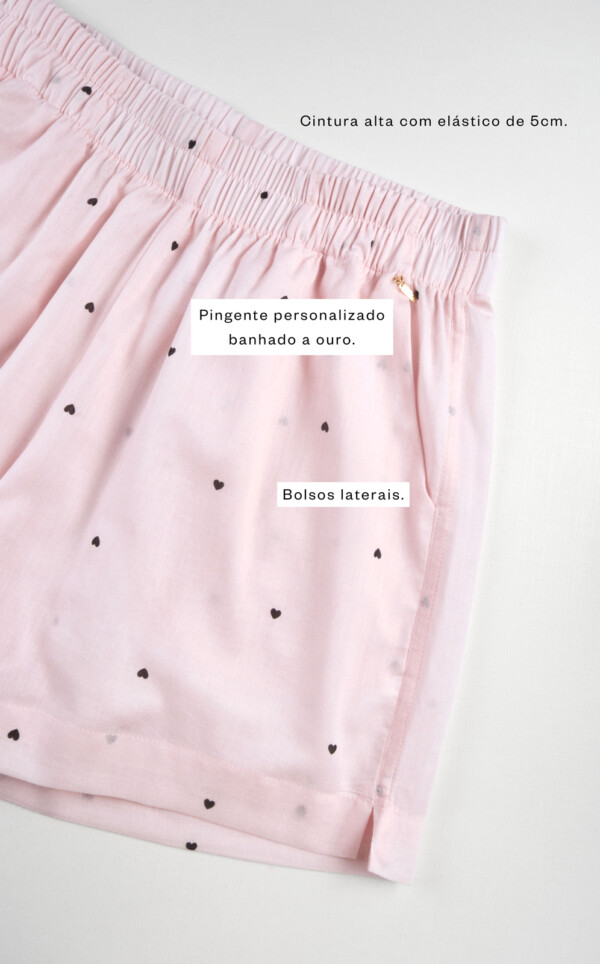 Pijama Americano Manga Curta com Shorts Holly