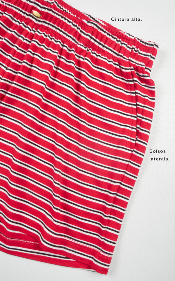 Pijama Blusa Manga Curta com Shorts Ivy